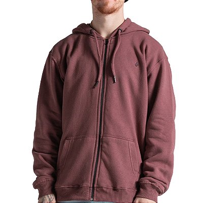 Moletom Volcom Aberto Single Stone WT26 Masculino Bordô