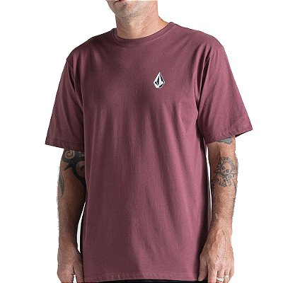 Camiseta Volcom Iconic WT26 Masculina Bordô