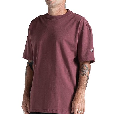 Camiseta Volcom Comfort Circle Solid WT26 Masculina Bordô