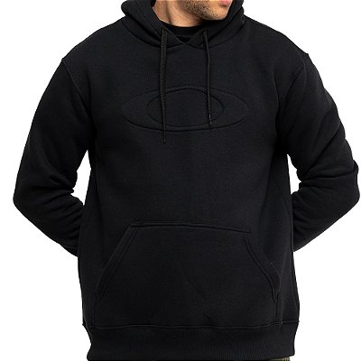 Moletom Oakley Canguru Big O 3D Logo WT26 Masculino Blackout