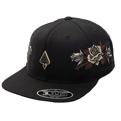 Boné MCD Aba Reta Roses Fitão 1.10 Flexfit Preto