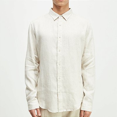 Camisa Osklen Manga Longa Classic Linen Masculina Natural
