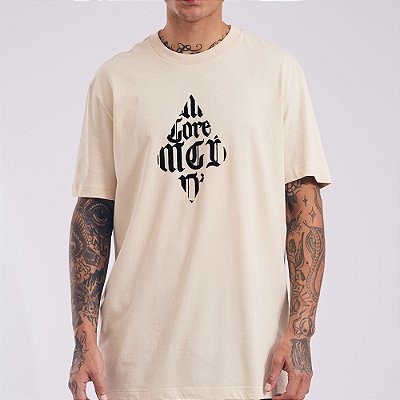 Camiseta MCD Espada Caligrafiti Flocado SM27 Bege Nevoeiro