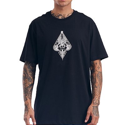 Camiseta MCD Espada Adaga Rosa SM27 Masculina Preto