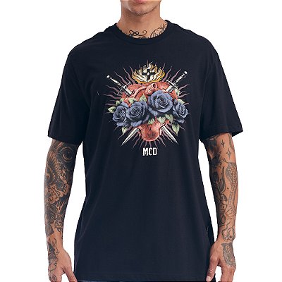 Camiseta MCD Frente Sagrado Coração SM27 Masculina Preto