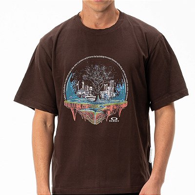 Camiseta Oakley Cyber Dome SS SM27 Masculina Cocoa Brown