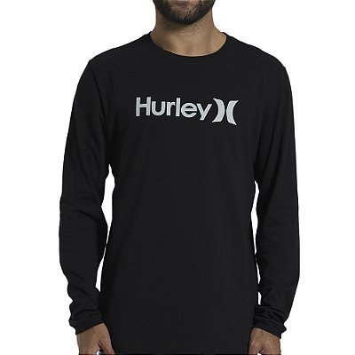 Camiseta Hurley Manga Longa O&O Solid WT26 Masculina Preto