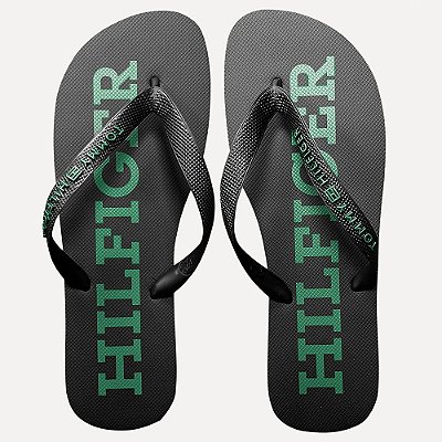 Chinelo Tommy Hilfiger Hilfiger Beach Sandal Masculino Black