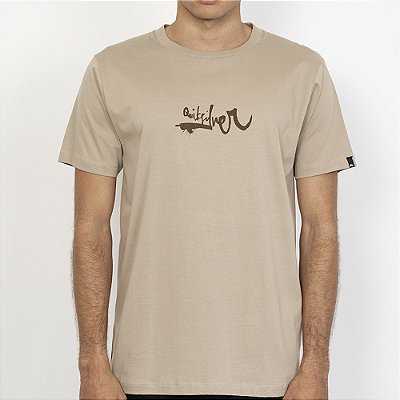 Camiseta Quiksilver Impaired Logo DNA Plus Size SM27 Areia