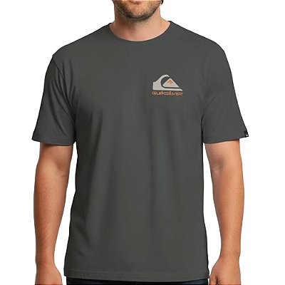 Camiseta Quiksilver Omni Logo Plus Size SM27 Cinza Escuro