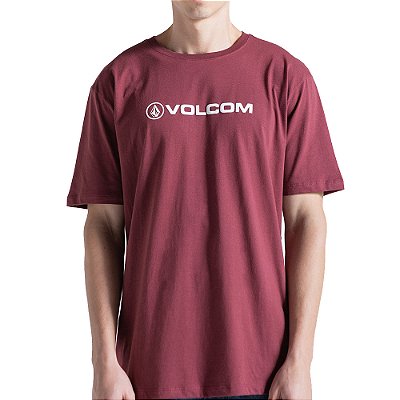 Camiseta Volcom New Euro SM27 Masculina Bordô
