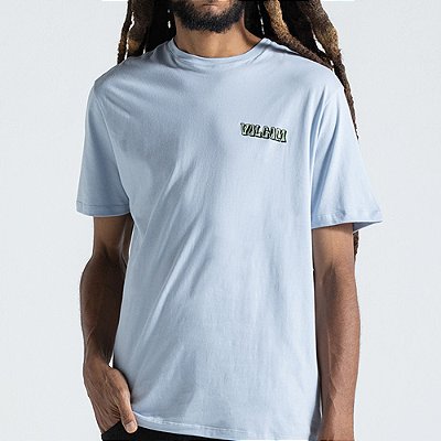 Camiseta Volcom Round About SM27 Masculina Azul Claro