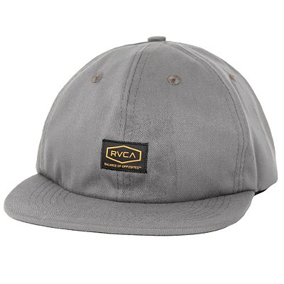 Boné RVCA Aba Reta Anp Label Strapback SM27 Cinza Escuro