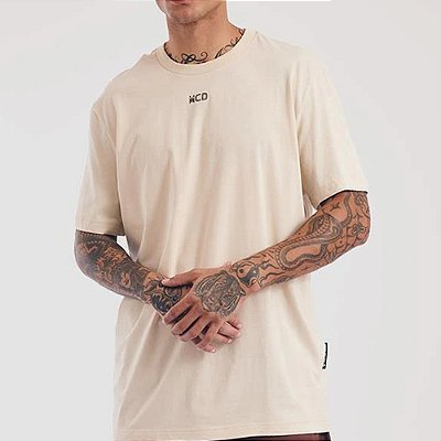 Camiseta MCD Costas Pipa Invertida SM27 Bege Nevoeiro
