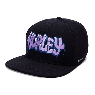 Boné Hurley Aba Reta Flat Bomb SM27 Preto