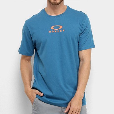Camiseta Oakley Bark New Azul/Laranja