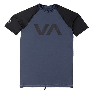 Lycra Rashguard RVCA Manga Curta VA Cinza/Preta