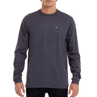 Camiseta Quiksilver Manga Longa Transfer Cinza Escuro