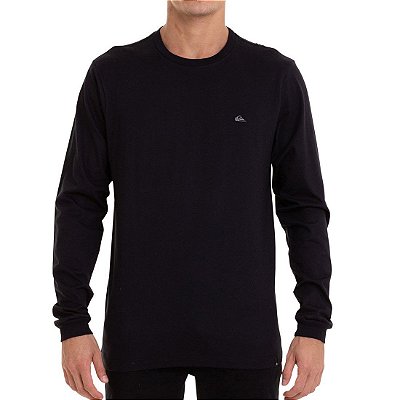 Camiseta Quiksilver Manga Longa Embroidery Preto