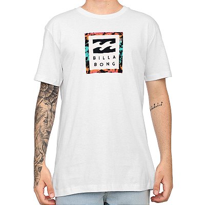 Camiseta Billabong Stacked Neon Night Branco