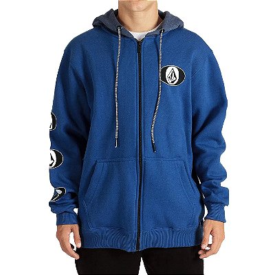 Moletom Volcom Aberto Oval Stone Masculino Azul