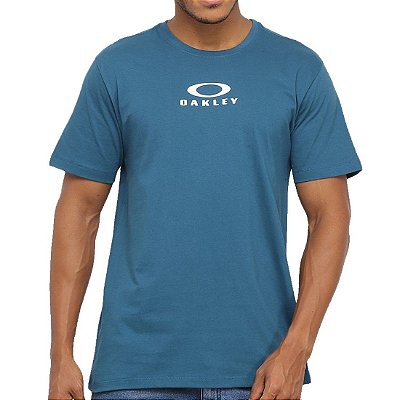 Camiseta Oakley O Bark SS Azul Marinho - FutFanatics