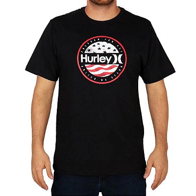 Camiseta Hurley Silk O&O América Masculina Preto