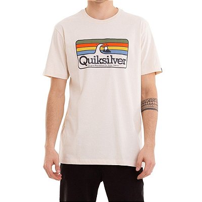 Camiseta Quiksilver Clean Lines Masculina Bege