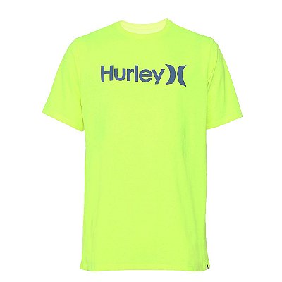 Camiseta Hurley Silk O&O Solid Masculina Amarelo Neon
