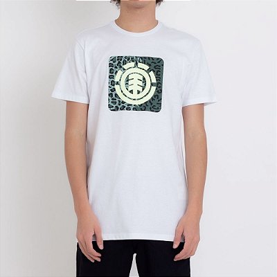 Camiseta Element Leopard Block Icon Masculina Branco