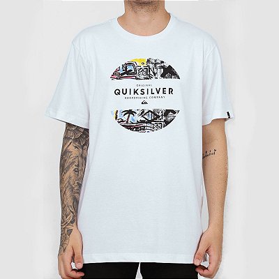 Camiseta Quiksilver Mixed Prints Masculina Branco