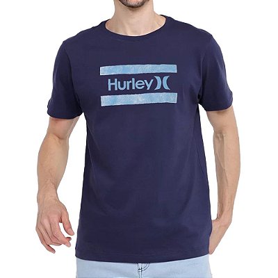 Camiseta Hurley Free Flower Masculina Azul Marinho