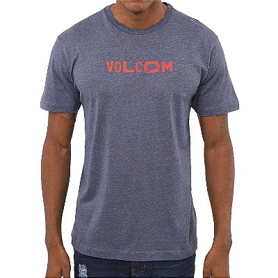 Camiseta Volcom Reply Masculina Azul Mescla