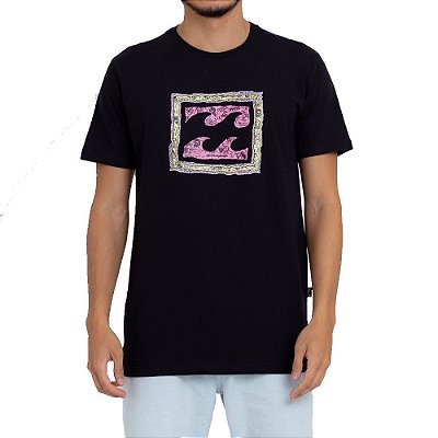 Camiseta Billabong Crayon Wave Masculina Preto