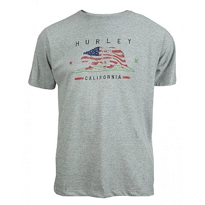 Camiseta Hurley Cali Flag Masculina Cinza Claro