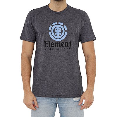 Camiseta Element Vertical Masculina Cinza Escuro