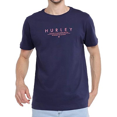 Camiseta Hurley Neon Masculina Azul Marinho