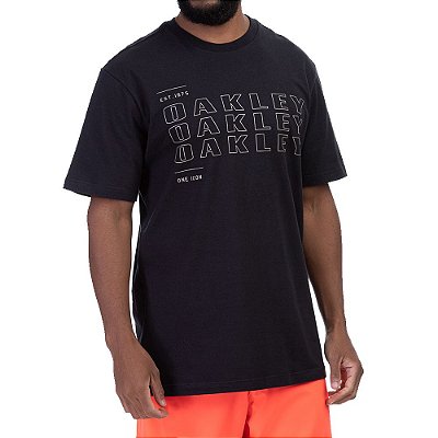 Camiseta Oakley Bark Cooled GRX Masculina Preto