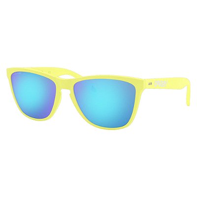 Óculos de Sol Oakley Frogskins Matte Neon Yellow W/ Prizm Sapphire