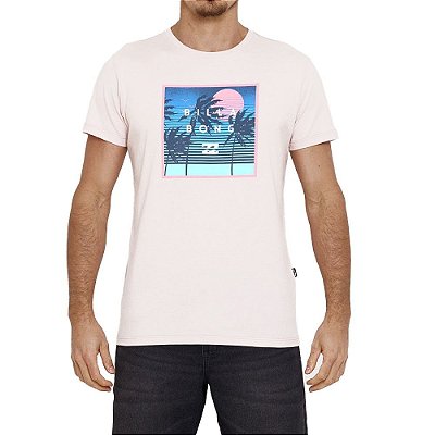 Camiseta Billabong Stacked Fill Masculina Rosa