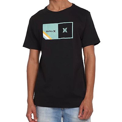 Camiseta Hurley Halfer Stripes Masculina Preto