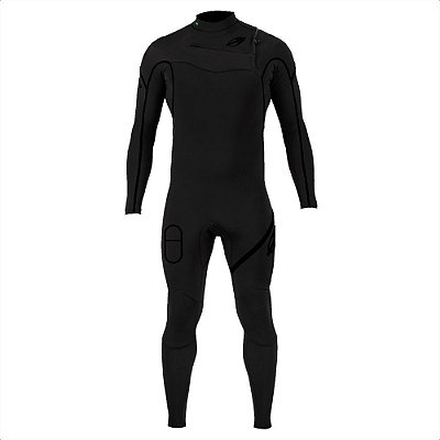 Long John Mormaii Manga Longa Chestzip 3.2mm Flexxxa Pro Surf Preto