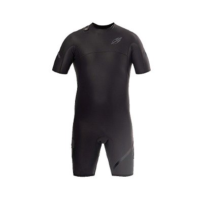 Short John Mormaii Manga Curta 1mm Masculino Flexxxa Pro Uv-Suit Surf Preto