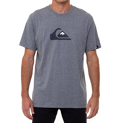 Camiseta Quiksilver Comp Logo Masculina Cinza Mescla