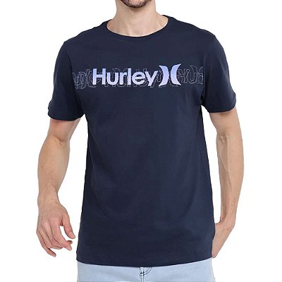 Camiseta Hurley Silk O&O Cascade Masculina Azul Marinho