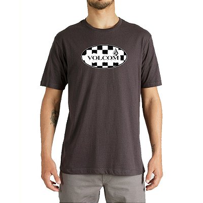 Camiseta Volcom Menial Masculina Cinza