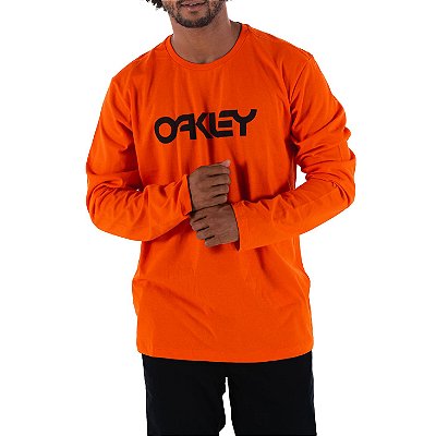 Camiseta Oakley Mark II Manga Longa Masculina Laranja