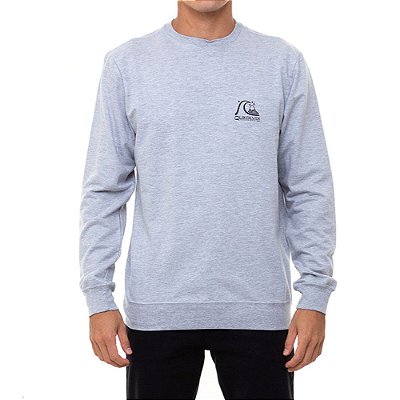 Moletom Quiksilver Careca Logo Chest Masculino Cinza