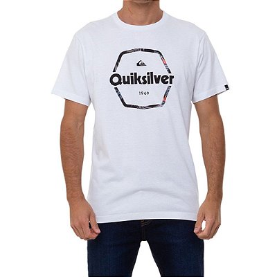 Camiseta Quiksilver Hard Wired Masculina Branco