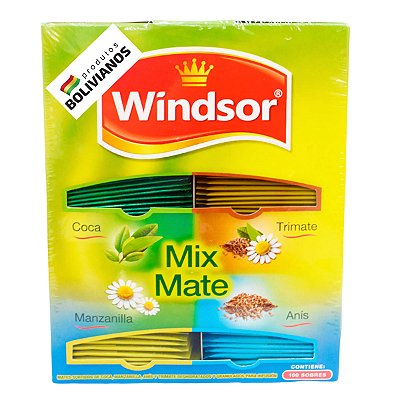Chá Windsor Mix Mate 4 sabores caixa fechada com 100 sachês